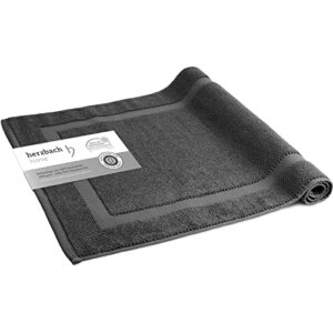 Badvorleger aus hochwertiger Baumwolle, 100% Baumwolle, 1.000 g/m², saugfähig, waschbar, Anthrazit, 60 x 100 cm