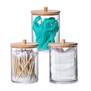 Bilder von INCETUE 3er-Pack Wattepad-Spendern, Acryl-Organizertoolen und Wattestäbchenbehältern für Badezimmer oder Schminktisch. Hygienische Aufbewahrung für Cotton Pads, Q-Tips und Ohrstöpsel.