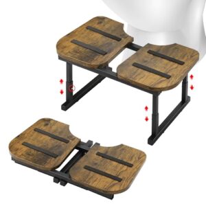 Toilettenhocker für Erwachsene, klappbarer Kackhocker mit Holz und Metallrahmen, ergonomischer WC Hocker für Badezimmer, ideal für Menschen mit Hämorrhoiden, Blähbauch oder Verstopfung.