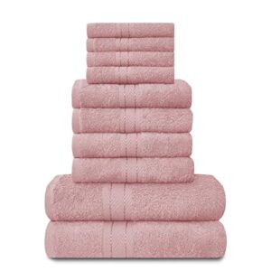 Handtuch-Set für Familien, 10-teilig, 100 % ägyptische Baumwolle, hochwertig und saugfähig