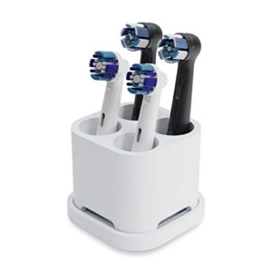 Hygienischer Zahnbürstenhalter für bis zu 4 Stücke aus lebensmittelechtem Silikon, passend für Oral-B, Philips Sonicare und andere elektrische Zahnbürsten