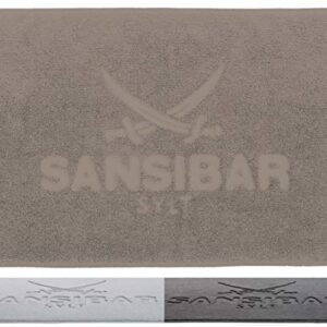Badvorleger aus Reiner Baumwolle, Oeko-TEX zertifiziert, rutschfest und waschbar, edler SANSIBAR-LOOK mit Prägedruck-Design, ideal für Badteppich oder Badezimmer