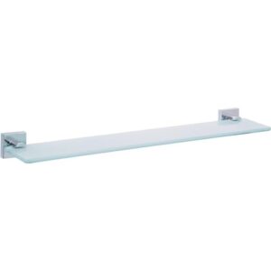 Glasablage aus satiniertem Glas mit verchromter Halterung, ideal für Badezimmer ohne Bohren