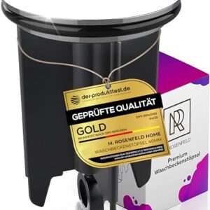 Universal Waschbeckenstöpsel 40mm Chrom Abflussstopfen aus Messing, universal mit Gummi für Waschbecken im Bad und Bidets - Excenterstopfen - Höhenverstellbar, Rostfrei & Dicht