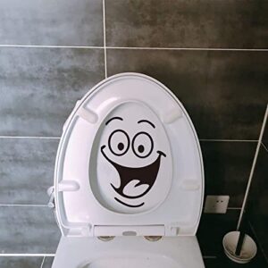 WC Deckel Aufkleber mit Smiley Gesicht, PVC, wasserdicht, DIY Badezimmer Wandtattoo Toilettenabdeckung Aufkleber Tür