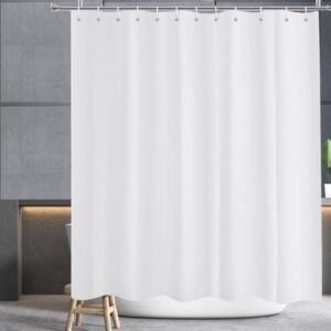 Duschvorhang in Weiß, 200x240 cm groß, Anti-Schimmel-Badvorhang für Badezimmer mit Magnet, breit und hoch