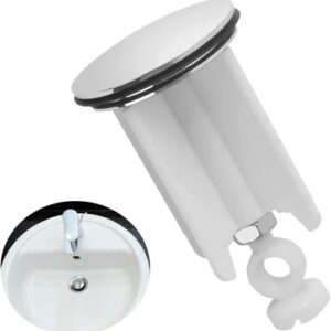 Universal einsetzbarer Abflussstöpsel aus Messing mit Gummi, geeignet für Waschbecken im Bad und Bidet, Höhenverstellbar, 40mm Abfluss-Stöpsel