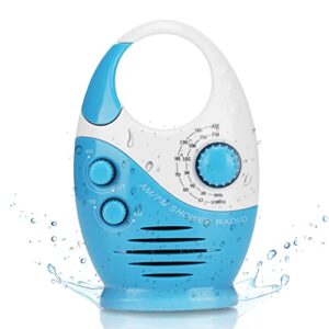 Wasserdichtetes Duschradio für Badezimmer, Küche und Außenbereich mit AM-FM Empfang und batteriebetriebenem Design