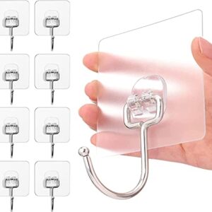 Selbstklebende Haken für Küche, Bad und Wand - 8 Stück, max. 15kg Traglast, transparenter Design, extra stark