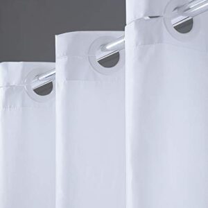 Furlinic Duschvorhang Weiss, schmale Textile Badvorhänge aus Stoff für Dusche und Badewanne, wasserdicht schimmelresistent und waschbar