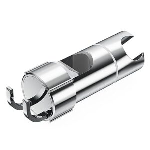 Verstellbarer Duschkopfhalter mit 2 Haken, Universal-Duschkopfhalterung ohne Bohren für 16-27 mm, Verchromt brausehalter für Duschstange, 360° drehbar, einfache Installation