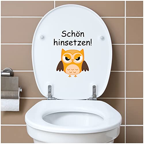 Selbstklebender Aufkleber mit lustigem Spruch für den Toilettensitz oder Spülkasten im Badezimmer
