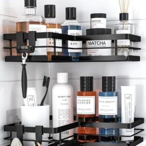 Duschregal ohne Bohren, 2er-Set, stabile Regale mit Schnellablauf und rostfreiem Finish für Badezimmer