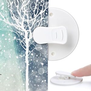 Schutzvorhang Clips, selbstklebende Duschvorhang Clip, winddichte Schutz-Clips für Badezimmer Vorhang Klammern, DSLSQD 4 Stück