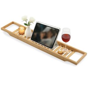 Torrex Badewannenregal aus Bambus für das Badezimmer - ein praktisches und umweltfreundliches Abstellbrett für die Wanne