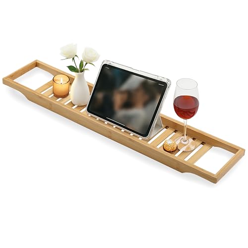 Torrex Badewannenregal aus Bambus für das Badezimmer - ein praktisches und umweltfreundliches Abstellbrett für die Wanne