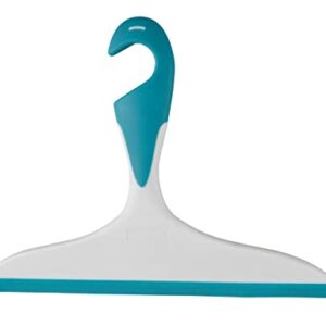 Badezimmerwischer Loano Weiß-Lichtblau - Duschabzieher für Bad und Dusche, Kunststoff (TPR), 23 x 17 x 2.5 cm Blau