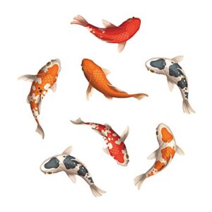 Hochwertige Anti-Rutsch-Aufkleber mit Motiv für Dusche & Badewanne, Sticker rutschhemmend & selbstklebend als Badematte Duschmatte inkl. Reinigungsmittel Set 3 japanische Kois