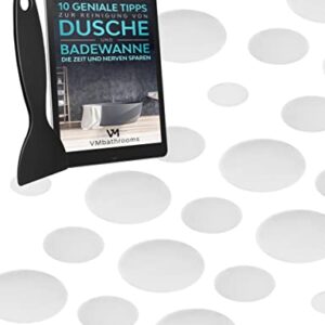 VMbathrooms Anti-Rutsch Aufkleber für Badewanne & Dusche - 24 Stück, transparente rutschfeste Pads, selbstklebende Badewannen Sticker mit Runden Duscheinlagen und Gratis E-Book
