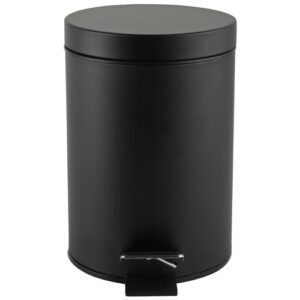 Kleiner, runder Edelstahl-Mülleimer für das Badezimmer mit weichem Schließmechanismus und herausnehmbarem 3-Liter-Innenbehälter
