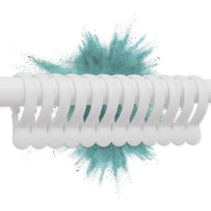 Duschvorhangringe in Weiß, 12 Stück, Erica, nachhaltige und umweltfreundliche Lösung für Badezimmer