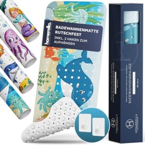 homerella Antirutschmatte Badewanne Baby, rutschfest für Kinder, BPA frei & maschinenwaschbar