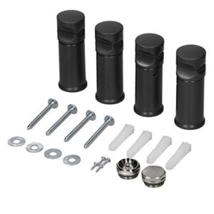 LuxeBath Halterung für Badheizkörper - Anthrazit - Für gerade und gebogene Modelle - Montagematerial, Befestigung Satz, Montage Set, Aufhängung Halter für Heizkörper, Handtuchwärmer & Handtuchtrockner