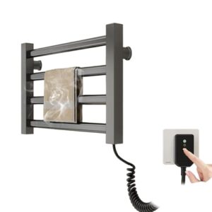 Qawner Handtuchheizkörper, elektrischer Handtuchtrockner mit Thermostat, energieeffizienter und schnell trocknender Heizkörper für Badezimmer und Schlafzimmer