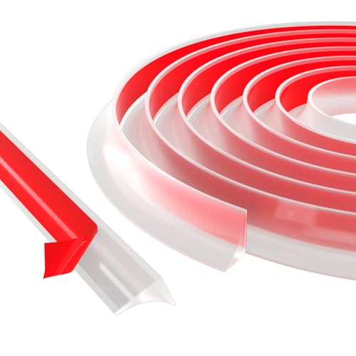 100CM Schwallschutzleiste Dusche Selbstklebend, duschdichtung schwallschutz, duschwasserstop rahmenlose duschtür, silikon duschschwelle wassersperre dusch boden, wasserdamm für bad und küche