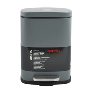 Hochwertiger Edelstahl-Treteimer AKIRA von Spirella mit Soft-Close und Anti-Fingerabdruck-Beschichtung, 5-Liter Kapazität, Badezimmer-Mülleimer