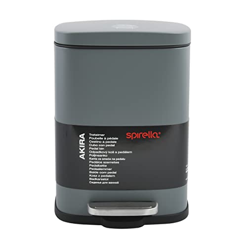 Hochwertiger Edelstahl-Treteimer AKIRA von Spirella mit Soft-Close und Anti-Fingerabdruck-Beschichtung, 5-Liter Kapazität, Badezimmer-Mülleimer