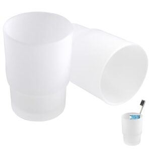 Zwei Zahnputzbecher aus satiniertem Glas für Wandmontage, elegantes Badezimmer-Zubehör mit 200 ml Fassungsvermögen und mattem Design