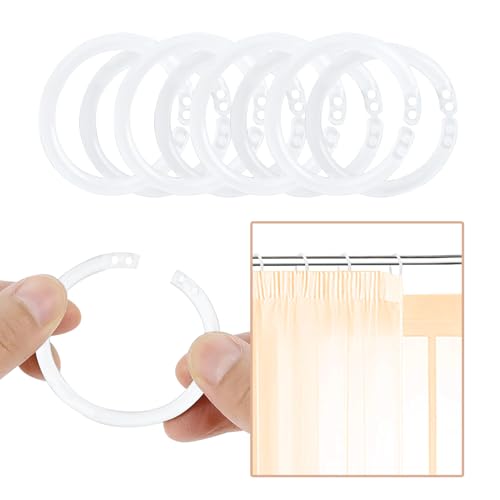 100 Stücke Gardinenringe, dauerhaft und wiederverwendbar, Vorhangringe Typ O für die meisten Gardinenstangen (Weiß)