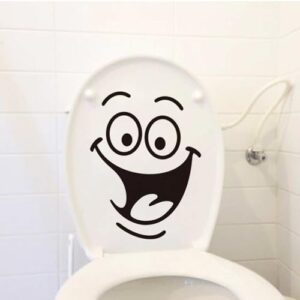 Wasserdichte Aufkleber für den WC Deckel, Smiley Gesicht Aufkleber, PVC, abnehmbar, ideal für Bad und Küche