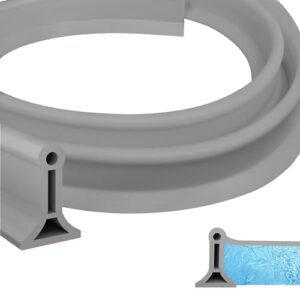 Schwallschutzleiste für Dusche, Selbstklebender Silikon, Duschabdichtungsleiste, Wasserstopp, Schwallschutz, Duschschwelle für Badezimmer und Küche, grau, 200cm