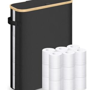 Praktischer und wasserdichter Korb für die Toilettenpapieraufbewahrung, fasst 15 bis 20 Papierrollen mit Deckel und Griff, ideal für das Badezimmer als Organizer und Toilettenpapier Aufbewahrungsbehälter