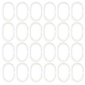 Hochwertige C-förmige Duschvorhang Halterungen, 24 Stück, passend für Duschstangen und meisten Vorhänge, leicht, robust und einfach zu montieren.