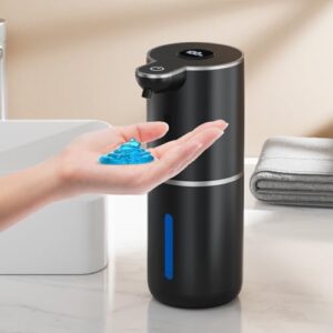 Elektrischer Seifenspender mit digitaler Anzeige und 6-stufiger Dosierung für Badezimmer oder Küche, kontaktlos und hygienisch dank Infrarotsensor