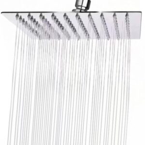 Hochwertiger Edelstahlduschkopf mit präziser Oberfläche, 24,5 x 24,5 cm groß, temperatur- und korrosionsbeständig, leicht zu reinigen und mit 360-Grad-Drehgelenk