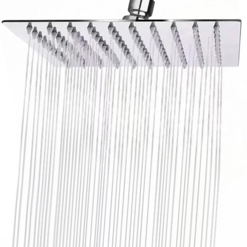 Hochwertiger Edelstahlduschkopf mit präziser Oberfläche, 24,5 x 24,5 cm groß, temperatur- und korrosionsbeständig, leicht zu reinigen und mit 360-Grad-Drehgelenk