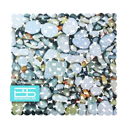Antirutschmatte für Dusche mit Saugnäpfen, rutschfest und antibakteriell, 53x53 cm PVC Duscheinlage