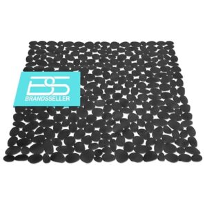Duscheinlage mit Steinoptik, 53x53 cm groß, in Schwarz, rutschfeste Oberfläche für maximale Sicherheit und lange Lebensdauer