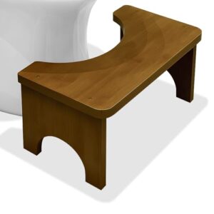 Toilettenhocker aus Bambus, rutschfeste WC-Hocke für Toilette und Badezimmer, ergonomischer Hocker zur Verdauungsförderung
