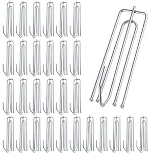 Vorhanghaken 30 Stück Edelstahl Gardinenhaken mit 4 Zinken, für Fenstervorhänge, Türvorhänge und Duschvorhänge