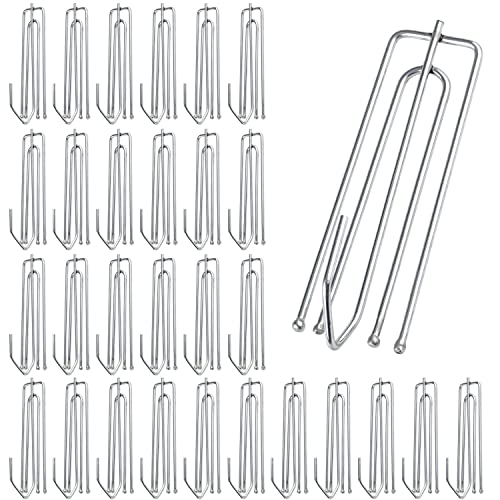 Vorhanghaken 30 Stück Edelstahl Gardinenhaken mit 4 Zinken, für Fenstervorhänge, Türvorhänge und Duschvorhänge