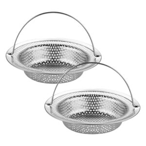 Abflusssieb für Spülbecken, Edelstahl, 2 Stück, mit Griff, Verstopfungsschutz, Küche, Abfluss, Spüle