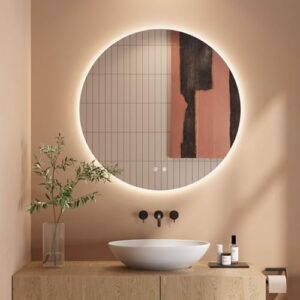 Dripex Badezimmerspiegel mit LED-Beleuchtung, Rundform, Touchschalter und Dimmfunktion für ein modernes Badezimmerdesign