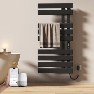 EMKE Elektrischer Badheizkörper Handtuchhalter mit WiFi-Anbindung, 500 x 1000mm, für feuchte Umgebungen geeignet.