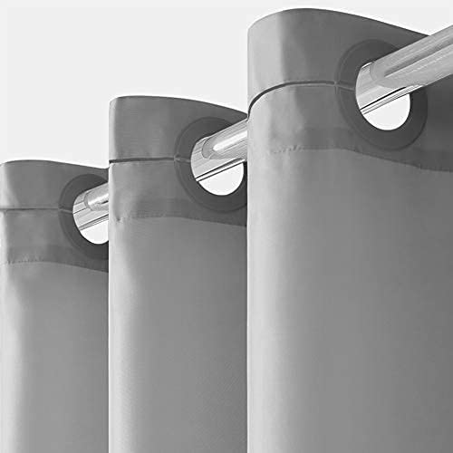 Furlinic Duschvorhang Grau Schmale Textile Badvorhänge aus Stoff für Dusche und Badewanne Wasserdicht Schimmelresistent Waschbar 120x200 mit Groß Ösen