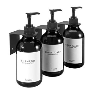 Shampoo- und Conditionerspender mit 3 Kammern für Duschwände, nachfüllbare Flaschen mit wasserdichten Etiketten